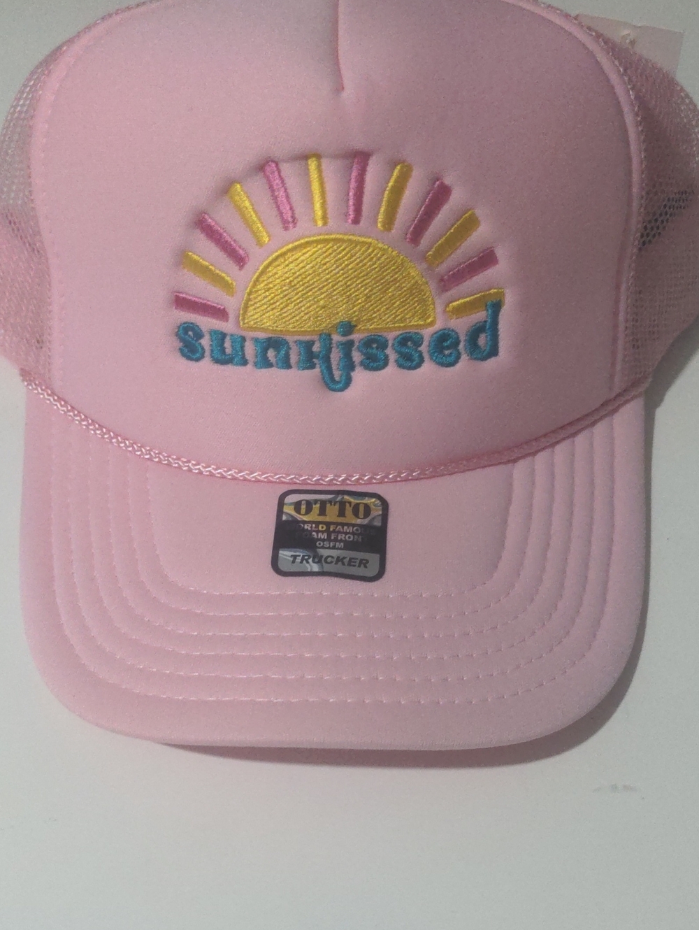 OTTO Sunkissed Women's Pink Adjustable Foam Front Trucker Hat OSFM NWT